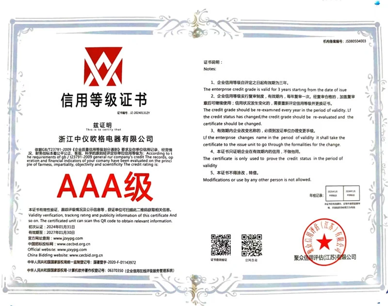 3A Credit Rating Certificate 3A Credit Rating Certificate